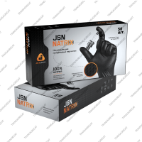 Перчатки одноразовые нитриловые JSN NATRIX (размер L, 50шт., черные)