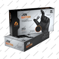Перчатки одноразовые нитриловые JSN NATRIX (размер S, 50шт., черные)